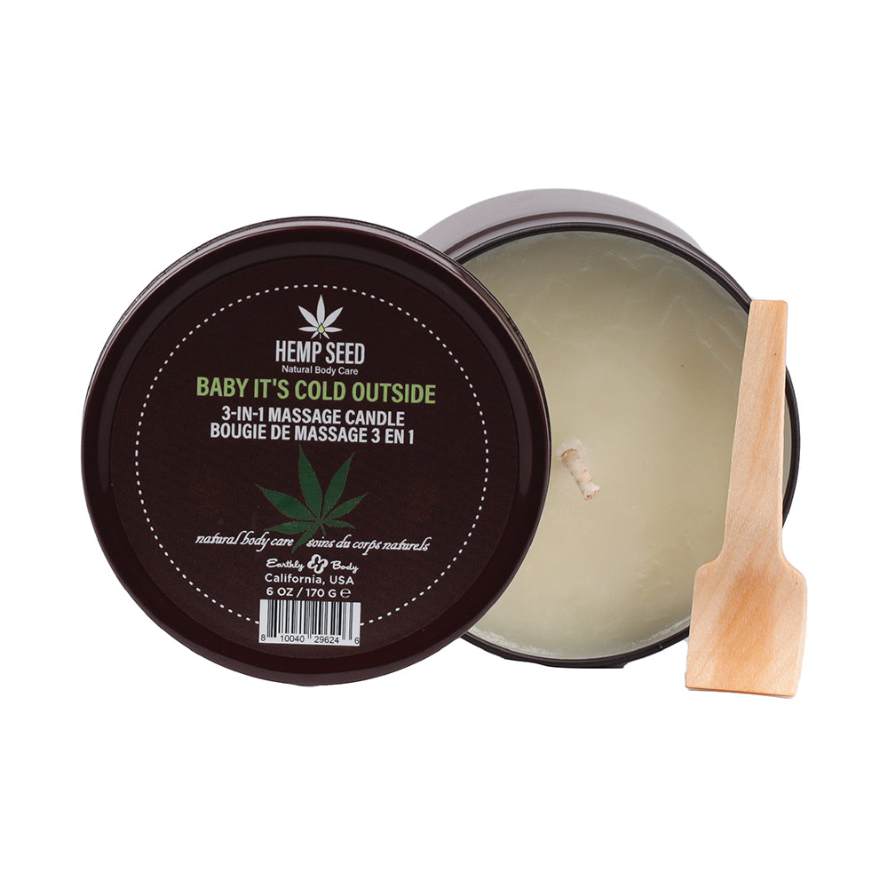 Earthly Body Hemp Seed 3-in-1 Holiday Candle Baby It's Cold Outside - Headshop.com