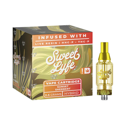 Sweet Life 2.5ml Vape Cartridges Infused with Live Resin HHC-P+THC-P - Sunset Sherbert - Hybrid - Headshop.com