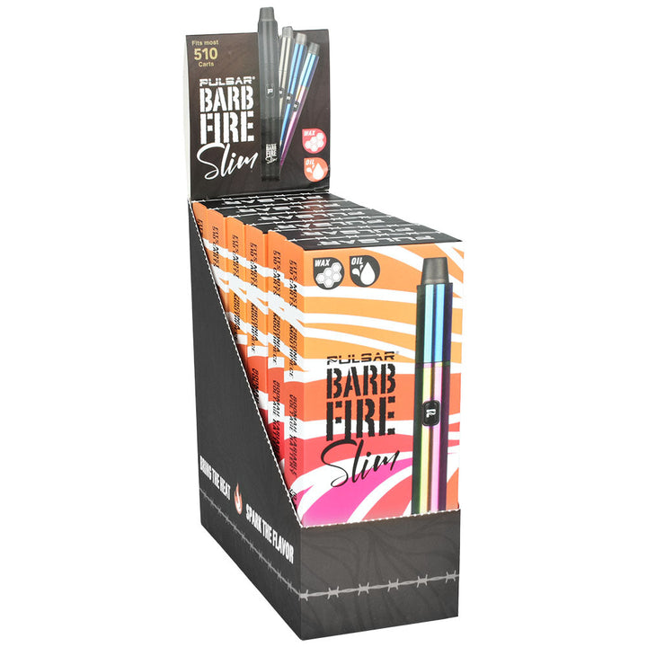 Pulsar 6PC DISPLAY - Barb Fire Slim Variable Voltage 2-in-1 Vape - 800mAh - Headshop.com