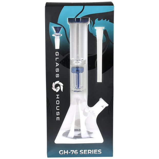 Glass House Flathead Perc Beaker - 12" / 14mm F / Colors Vary - Headshop.com