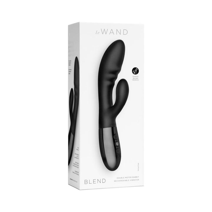 Le Wand Blend Rechargeable Double-Motor Silicone Rabbit Vibrator Black - Headshop.com