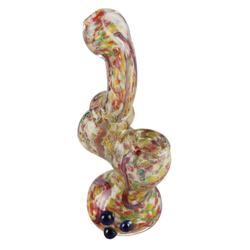 Worked Beaded Mini Bubbler Pipe - Headshop.com