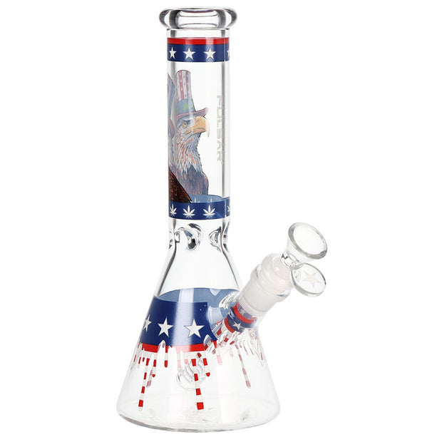Pulsar Uncle Eagle Sam Beaker Glass Water Pipe - 9.75" / 14mm F