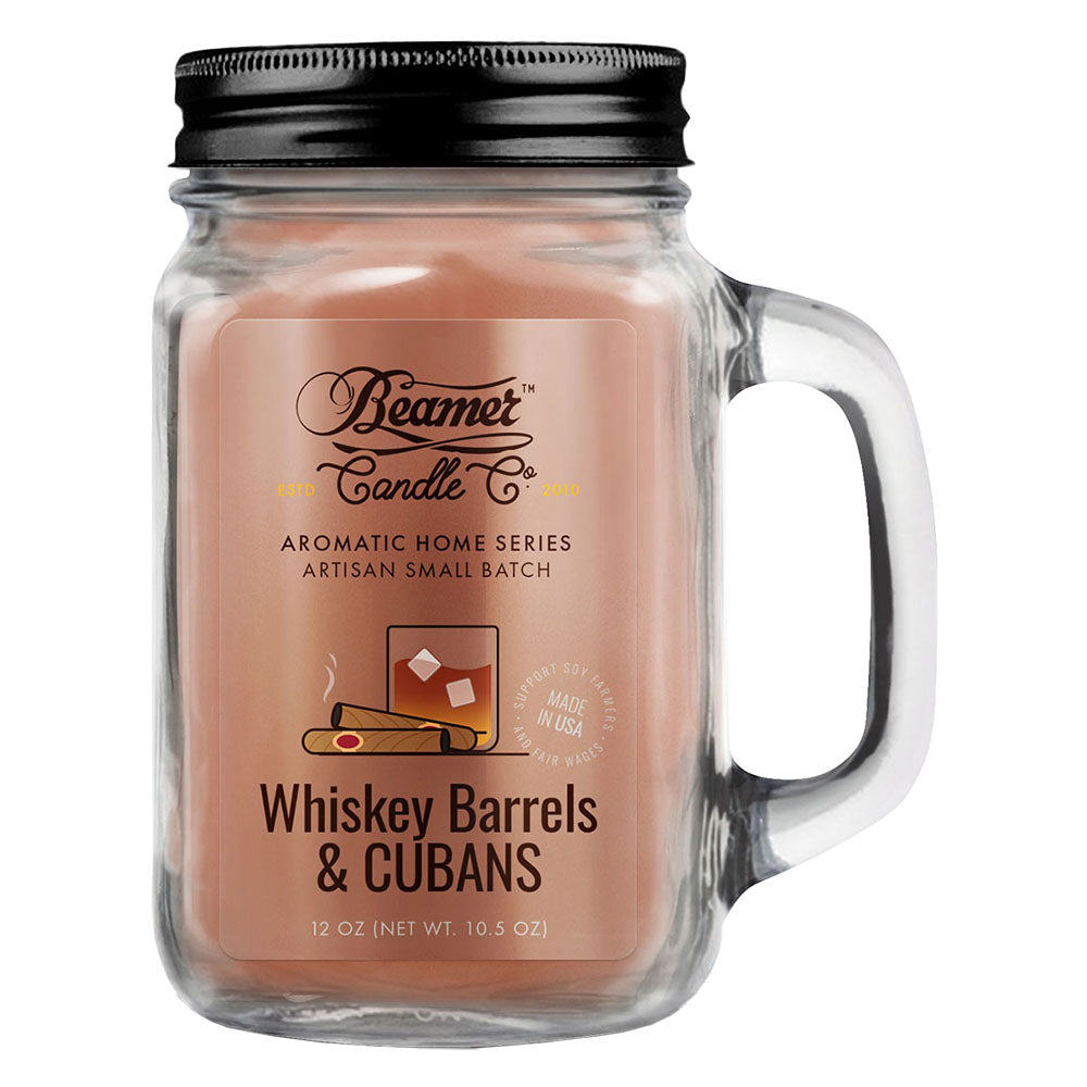 Beamer Candle Co. Mason Jar Candle | Whiskey Barrels & Cubans - Headshop.com