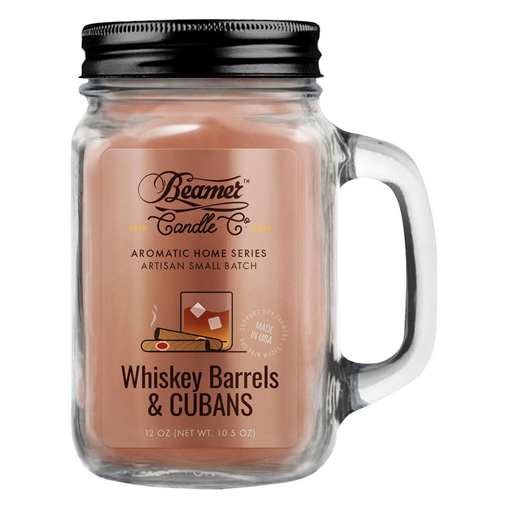 Beamer Candle Co. Mason Jar Candle | Whiskey Barrels & Cubans - Headshop.com