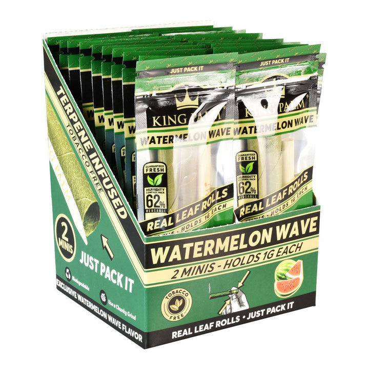 20PC DISPLAY - King Palms Hand Rolled Leaf Mini - 2pk - Headshop.com