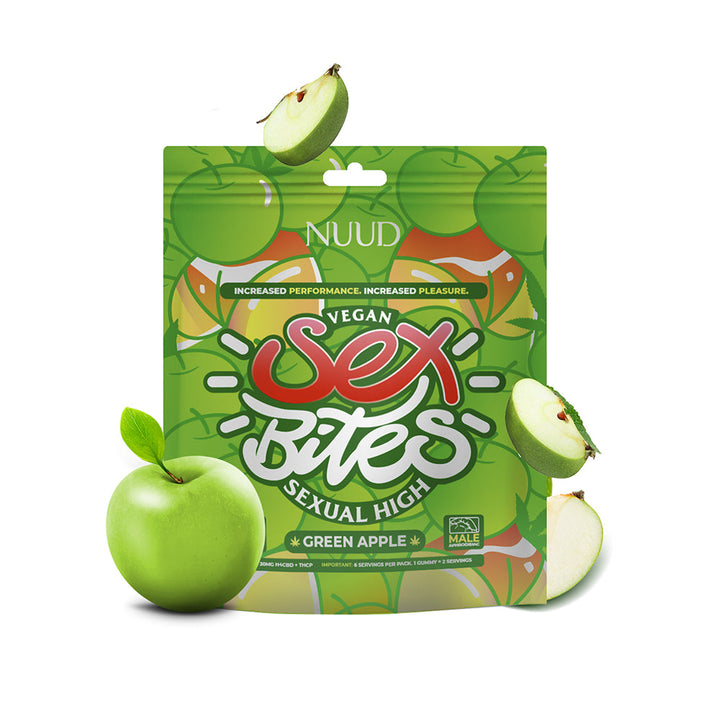 NUUD Sex Bites Male Aphrodisiac Gummies Sour Apple - Headshop.com