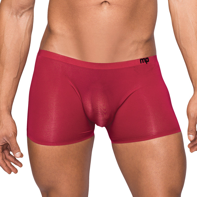 Male Power Seamless Sleek Sleek Short w/sheer pouch Wine Medium - Headshop.com