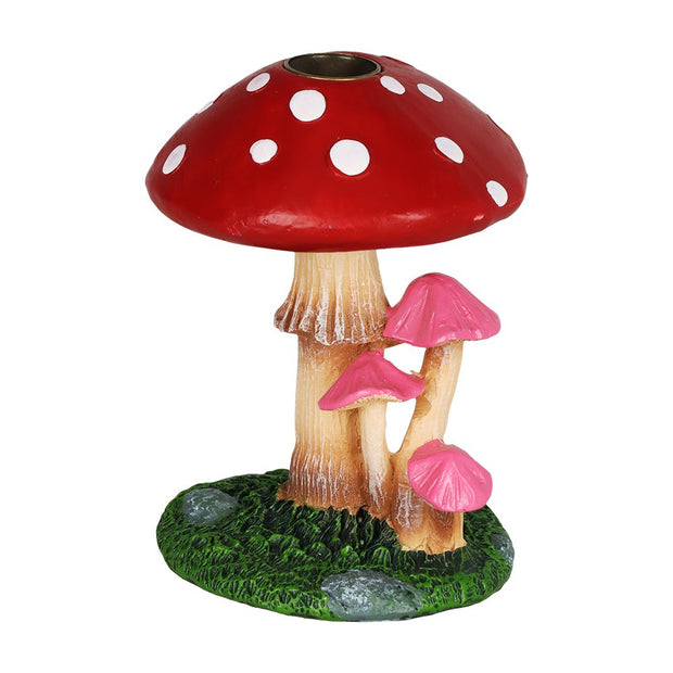 Sprouting Shrooms Backflow Polyresin Incense Burner - 4.25"