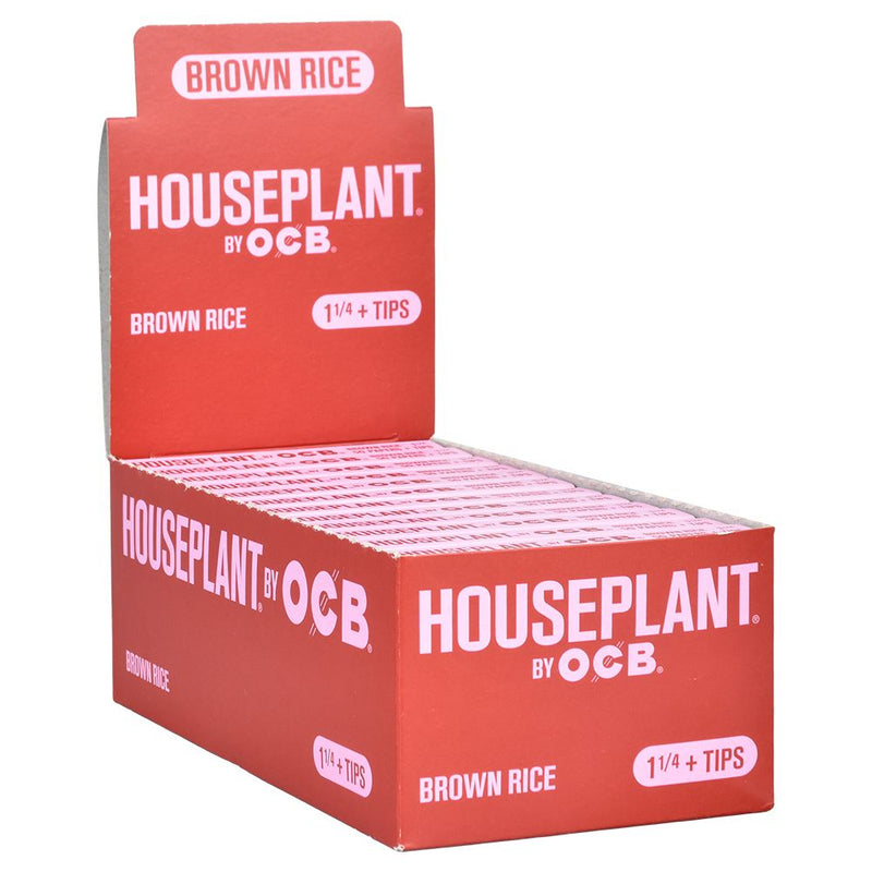 24CT DISP - Houseplant by OCB Rolling Papers + Tips - Brown Rice /50pc/ 1 1/4" - Headshop.com