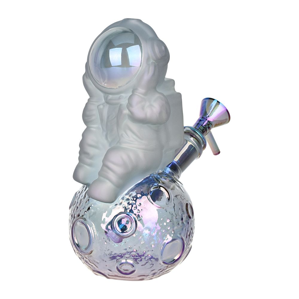 Space Man On The Moon Glass Water Pipe - 6.75" / 14mm F - Headshop.com