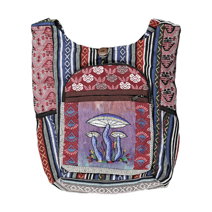 Threadheads Mushroom Aztec Patchwork Shoulder Bag - 15" x 14" - Headshop.com