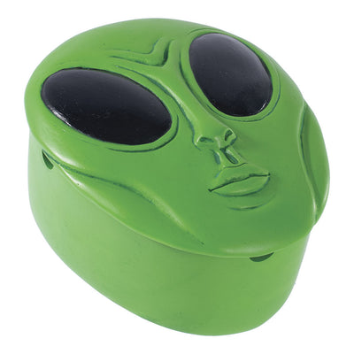 Fujima Green Alien Covered Ashtray - 4.75" x 3.75" - Headshop.com