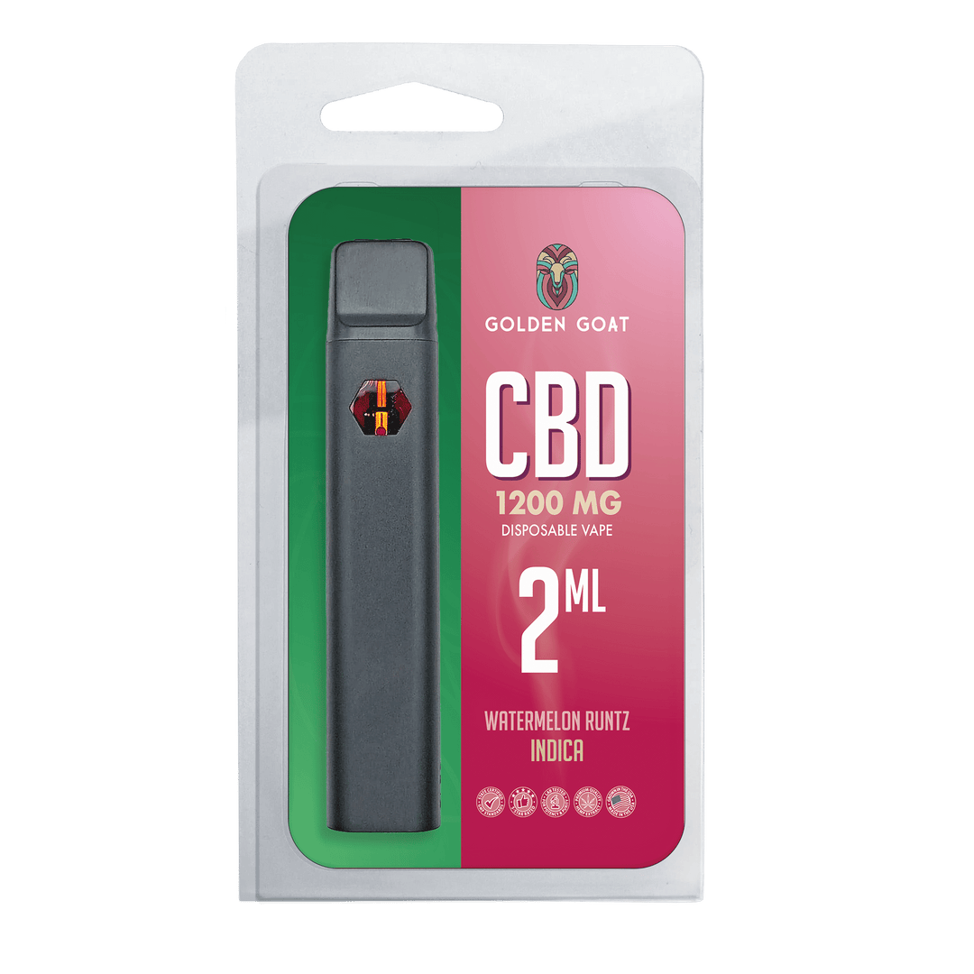 Golden Goat CBD Rechargeable Vape Device 1200MG, Watermelon Runtz (Indica) - Headshop.com
