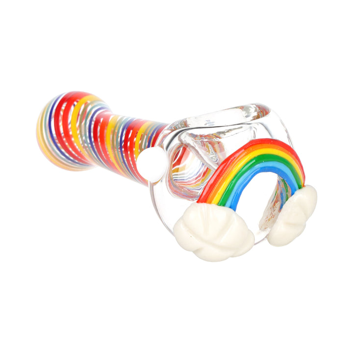 Rainbow Cloud Glass Spoon Pipe - 4.25" - Headshop.com