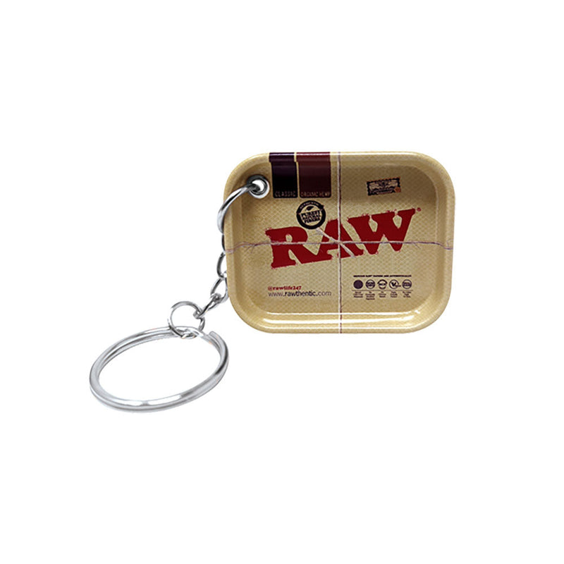 RAW Tiny Rolling Tray Keychain - 1.8"x1.5" - Headshop.com