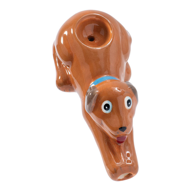 Wacky Bowlz Brown Dog Ceramic Pipe - 4.5" - Headshop.com