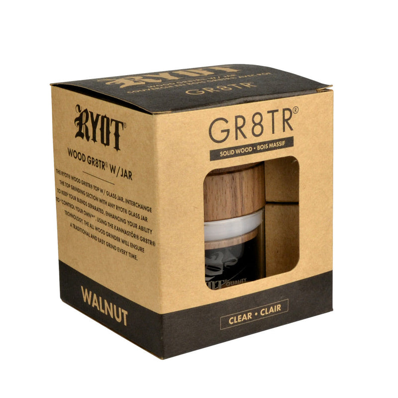 RYOT Solid Wood GR8TR Top w/ Glass Jar - Headshop.com