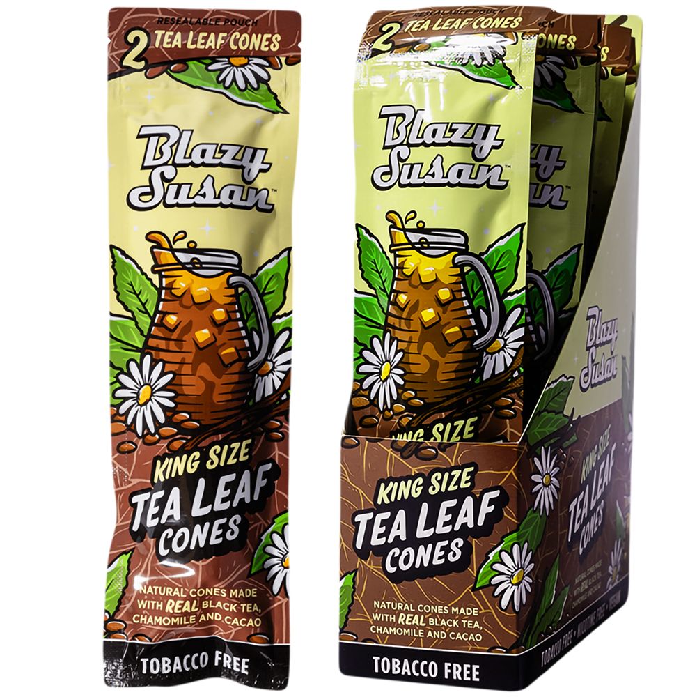 Blazy Susan Tea Leaf Cones- 2pc / King Size 10ct - Headshop.com