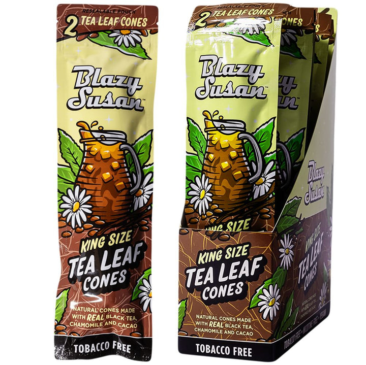 Blazy Susan Tea Leaf Cones- 2pc / King Size 10ct - Headshop.com