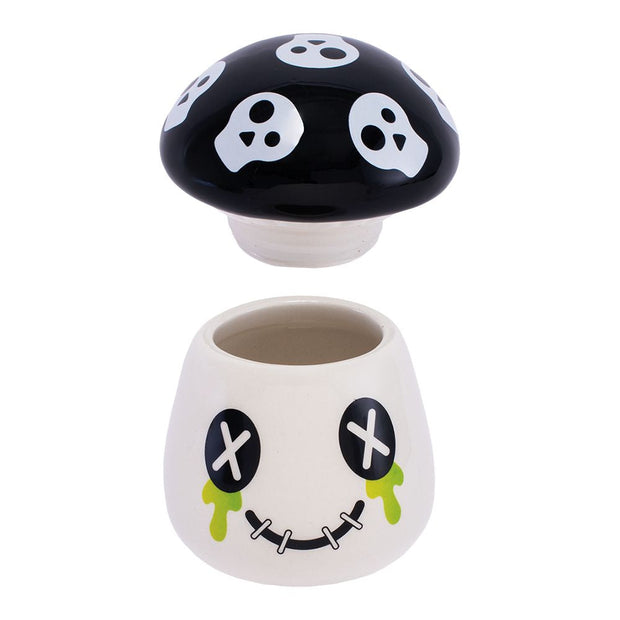 Fujima Mushroom Skull Ceramic Stash Jar - 4.25" - Headshop.com