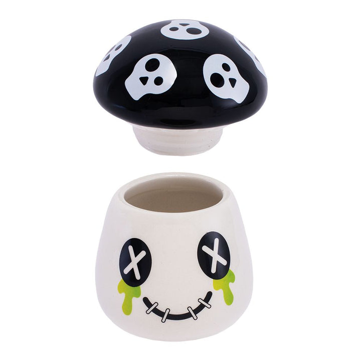 Fujima Mushroom Skull Ceramic Stash Jar - 4.25" - Headshop.com