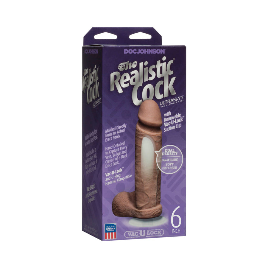 The Realistic Cock - UR3 - 6 Inch Brown - Headshop.com
