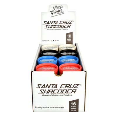 Santa Cruz Shredder Hemp Grinder - 4pc/2.25"/Asst - 16PC DISP - Headshop.com