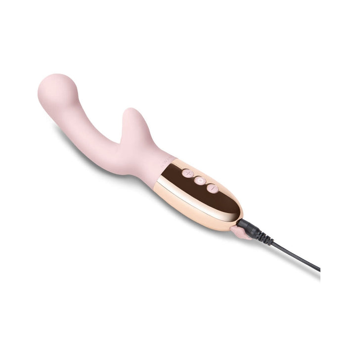 Le Wand XO Rechargeable Wave Silicone Dual Stimulation Vibrator Rose Gold - Headshop.com