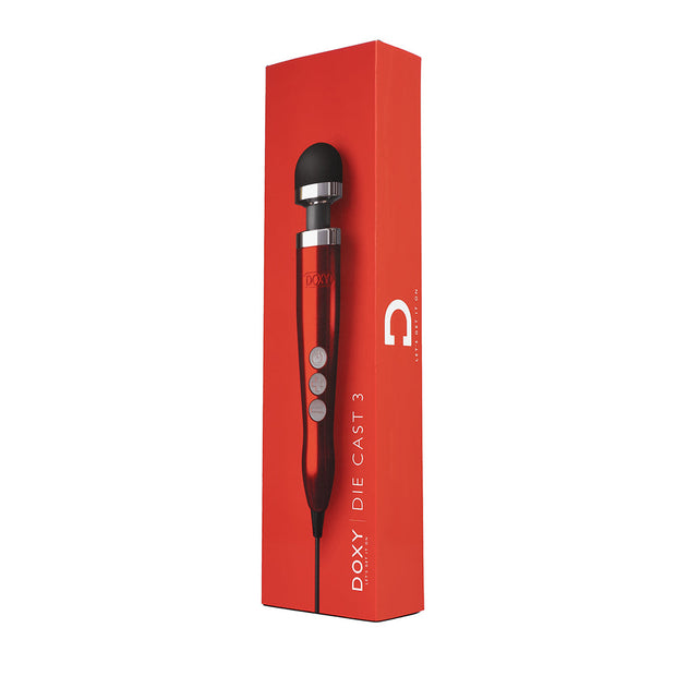 Doxy Die Cast 3 Compact Wand Vibrator Candy Red - Headshop.com