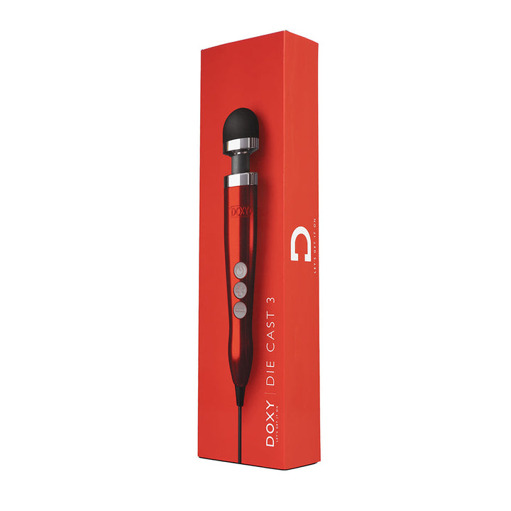 Doxy Die Cast 3 Compact Wand Vibrator Candy Red - Headshop.com
