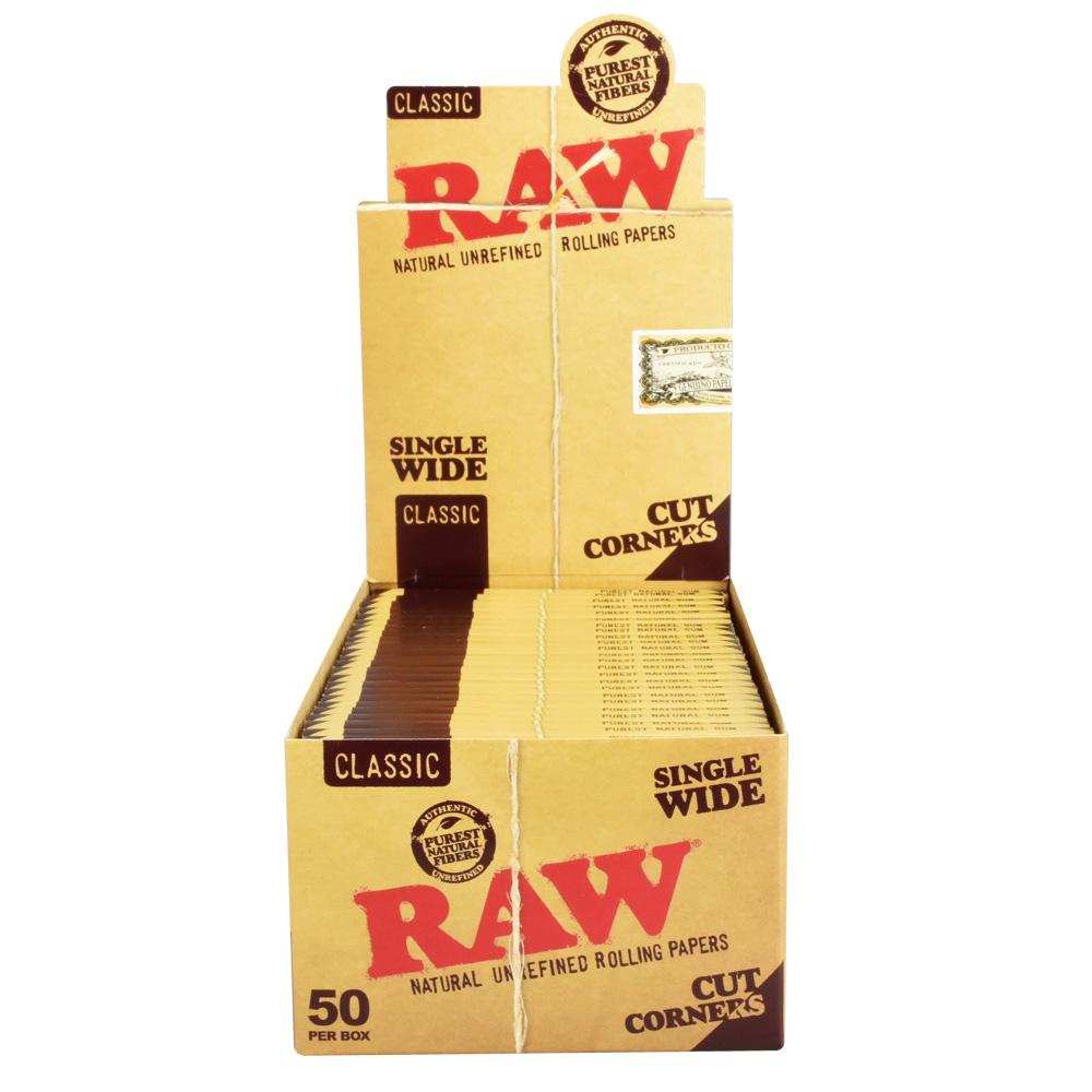 RAW Cut Corners Rolling Papers | Single Wide - Headshop.com