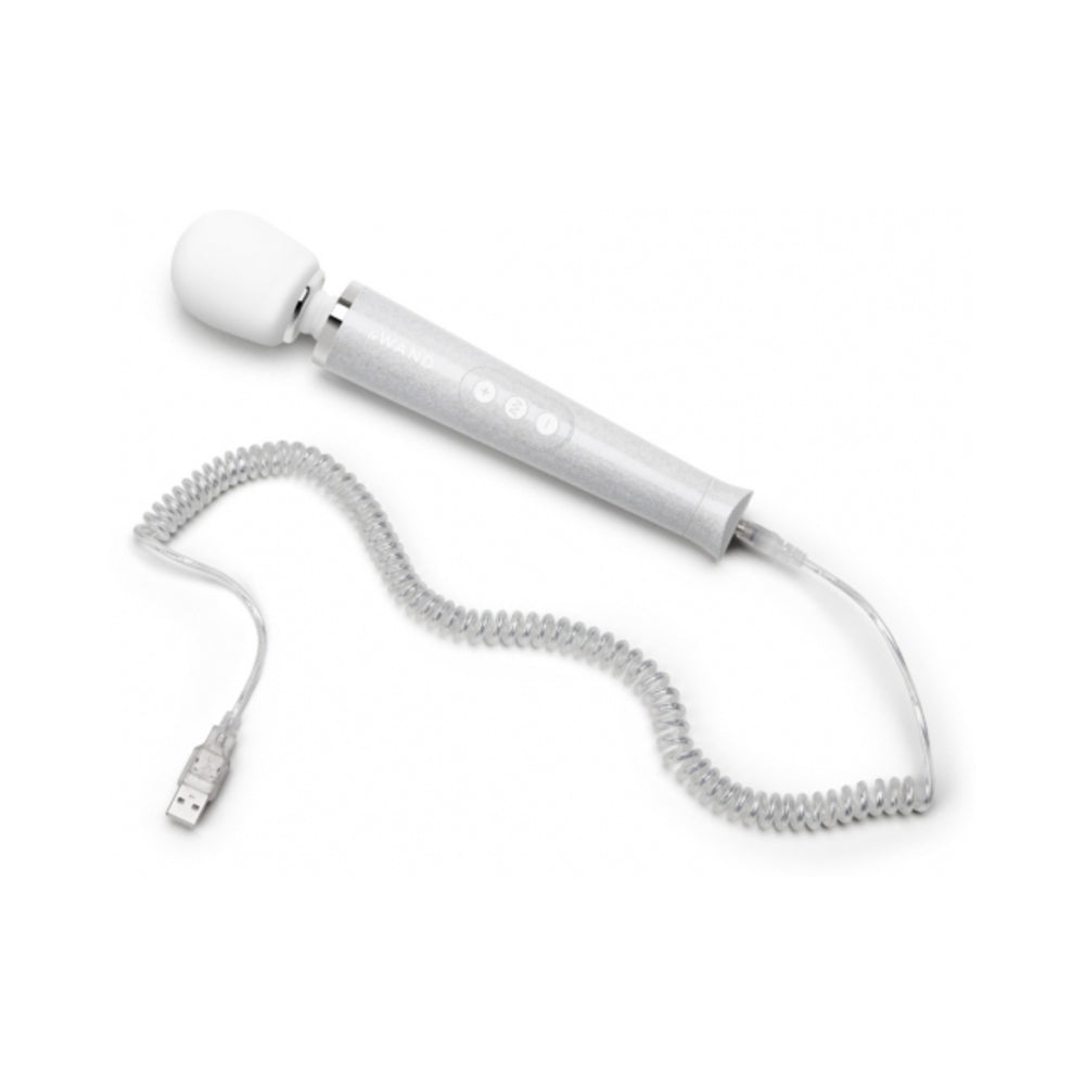 Le Wand All That Glimmers Petite Rechargeable Vibrating Massager Special Edition Set White - Headshop.com