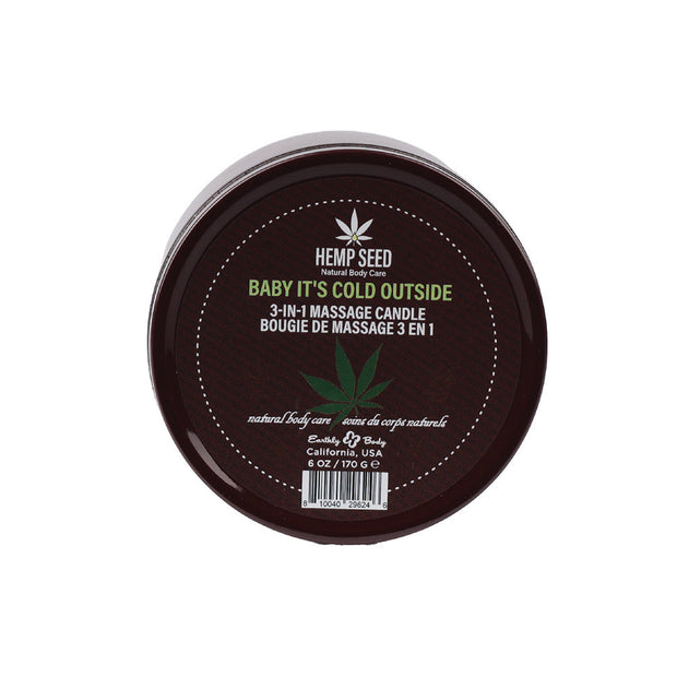 Earthly Body Hemp Seed 3-in-1 Holiday Candle Baby It's Cold Outside - Headshop.com