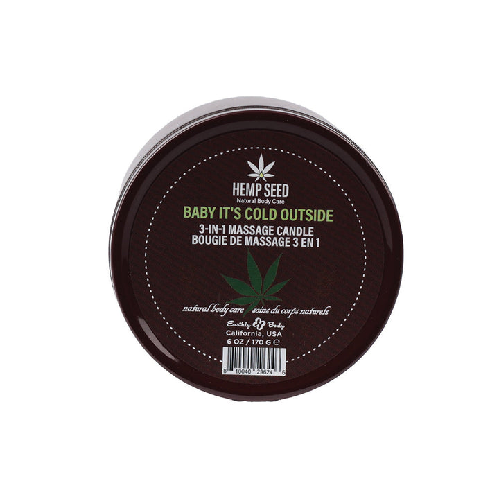 Earthly Body Hemp Seed 3-in-1 Holiday Candle Baby It's Cold Outside - Headshop.com
