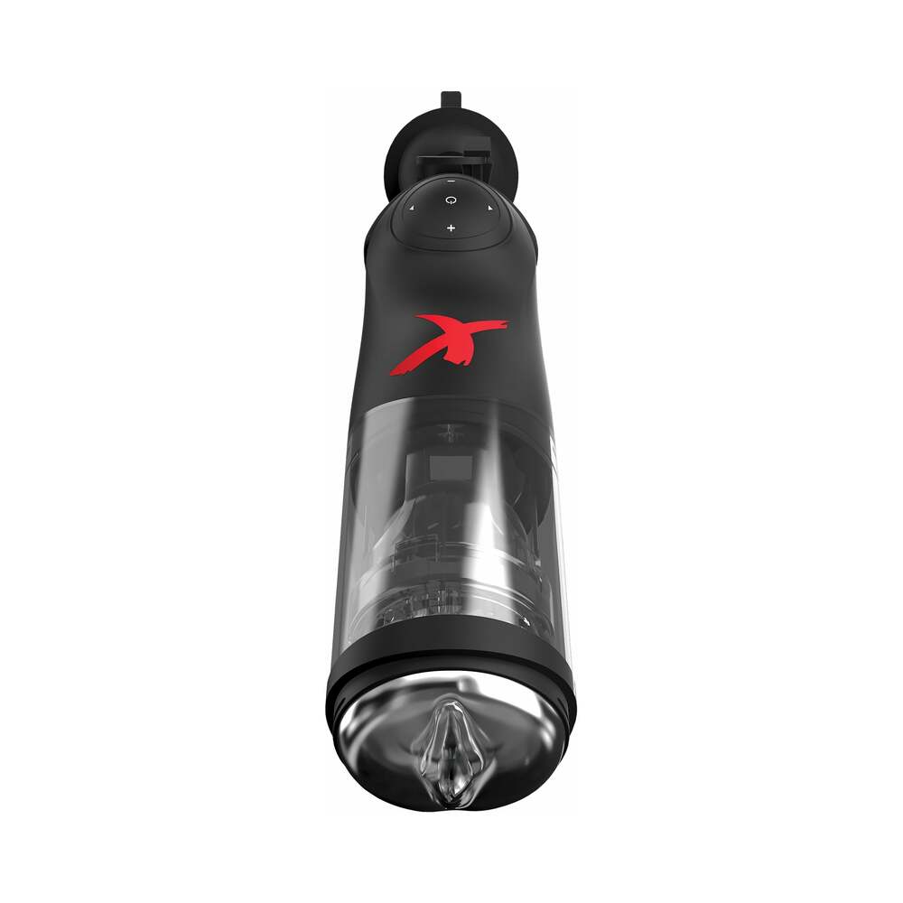 PDX Elite Deluxe Mega-Bator Rotating Thrusting Masturbator Clear/Black - Headshop.com