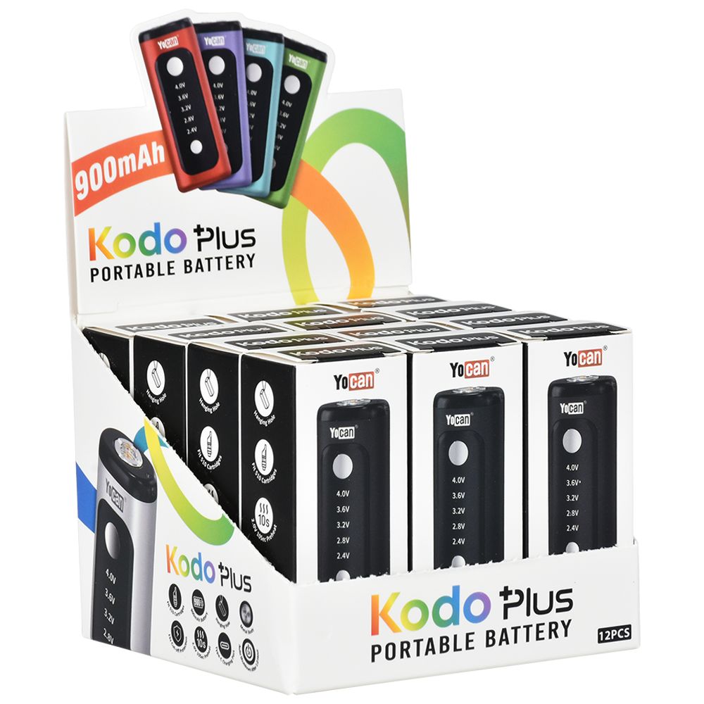 Yocan Kodo Plus Variable Voltage 510 Cart Vape Battery | 900mAh | 12ct - Headshop.com