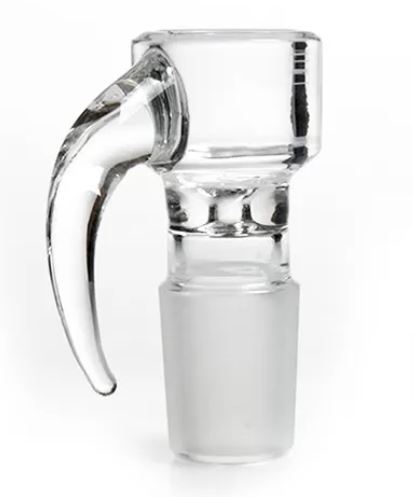 14mm or 18mm Male Joint Clear Glass Arm Handle Bowls - Headshop.com