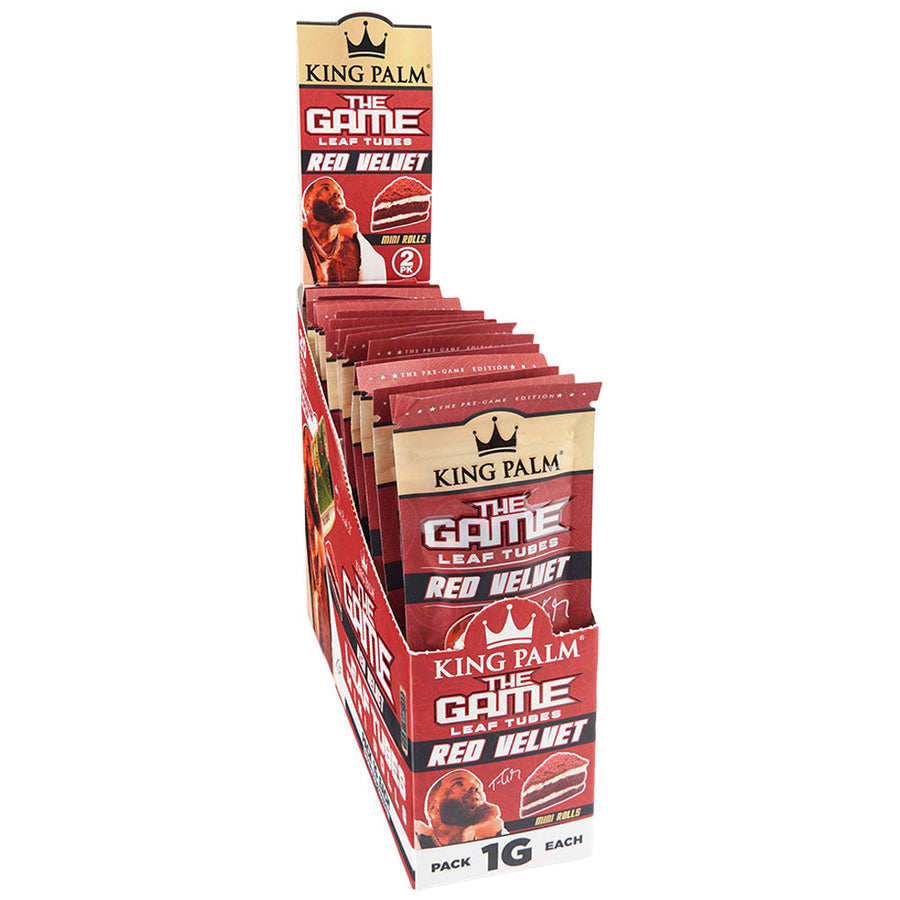 King Palm The Game Hand Rolled Leaf Mini | 2pk | Red Velvet | 20pc Display - Headshop.com