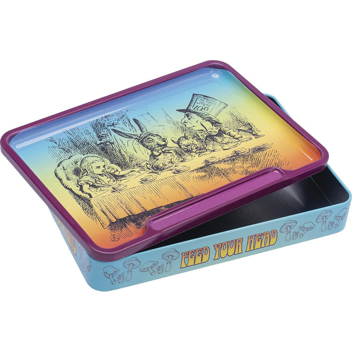 Fujima Trippy Alice Rolling Tray Stash Box | 8"x5.75" | Asst | 6pc Display - Headshop.com
