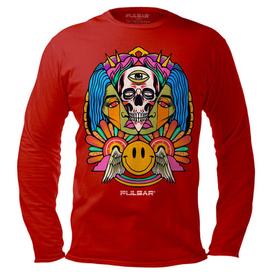 Pulsar Trippin Long Sleeve Shirt - Red - Headshop.com