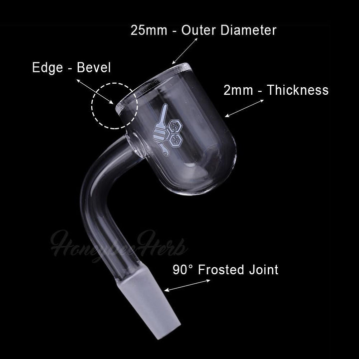 Honey Bevel Bowl Quartz Banger - 90° Degree | YL - Headshop.com