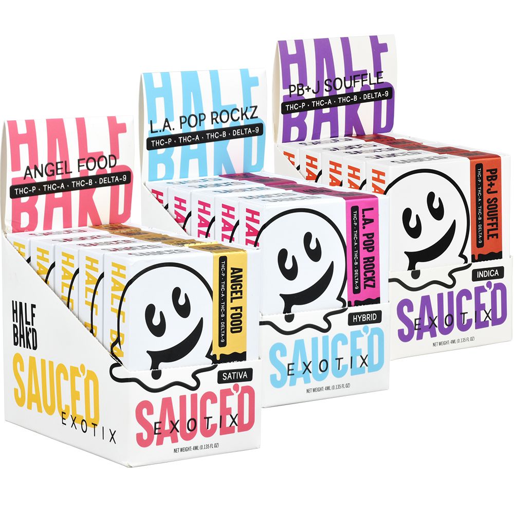 Half Bak'd Sauce'd Exotix THCA Disposable Vape 4g 5ct Display