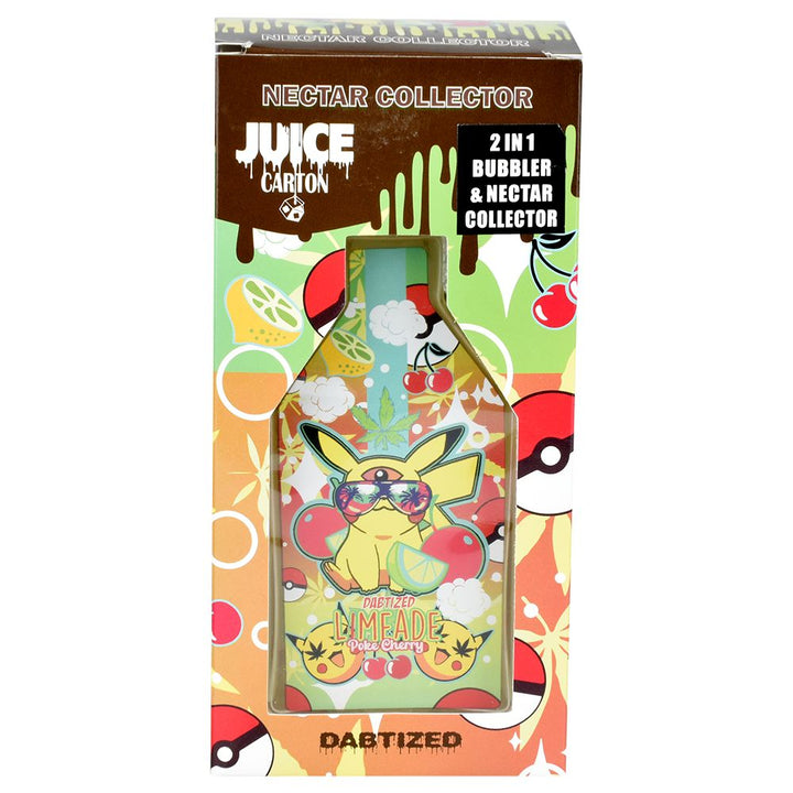 Dabtized Juice Carton Bubbler Dab Straw & Dry Herb Pipe - 7" / 10mm F / Assorted Designs - Headshop.com