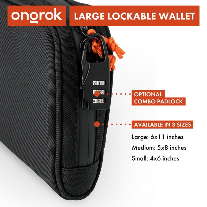 Ongrok Carbon-lined Wallets with Combination Lock V 2.0 | 3" Sizes (Small, Medium, Large) - Headshop.com