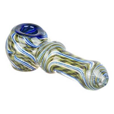 Spiraling Sensation Glass Spoon Pipe - 4.25" / Colors Vary - Headshop.com