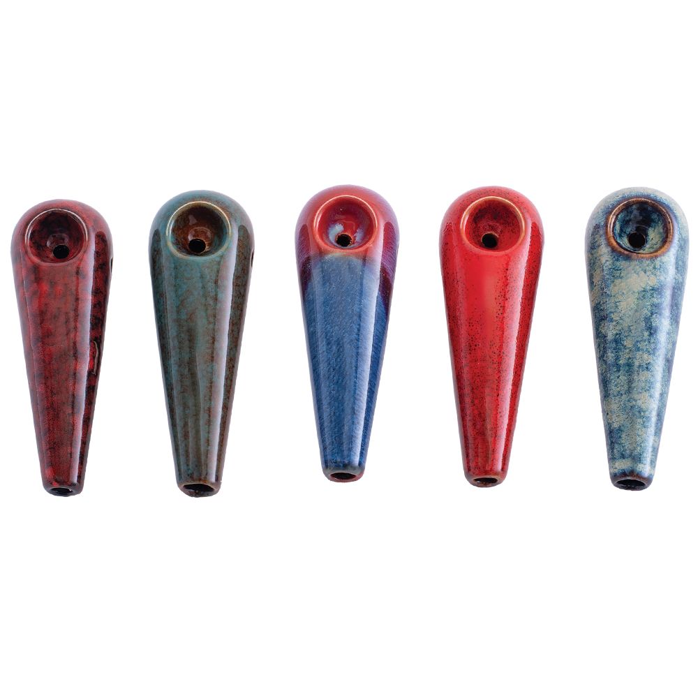 Kush RX Mini Reactive Glazed Ceramic Hand Pipes 4.25" / 12ct