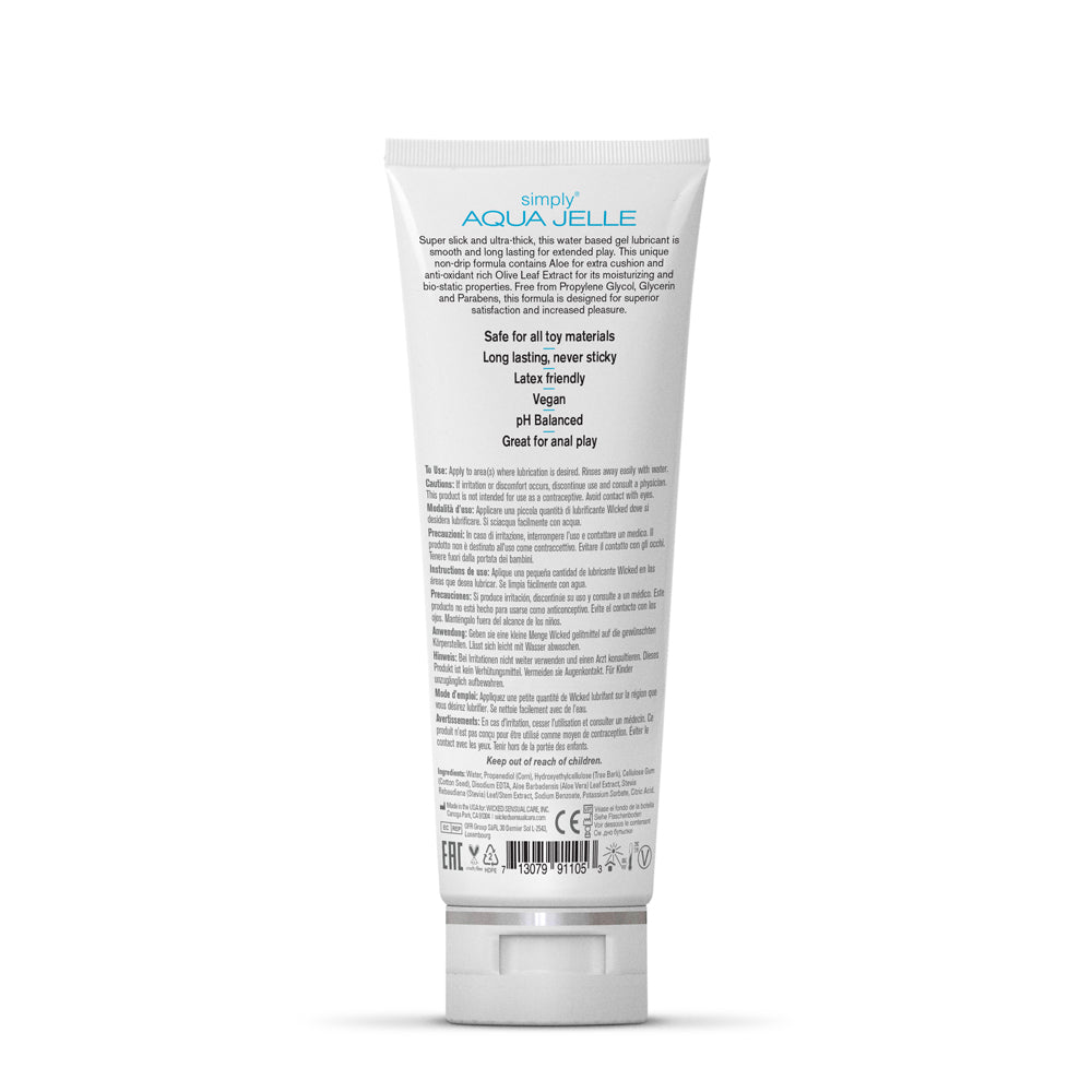 Wicked Simply Aqua Jelle Water Based Lubricant 4 oz. - Headshop.com