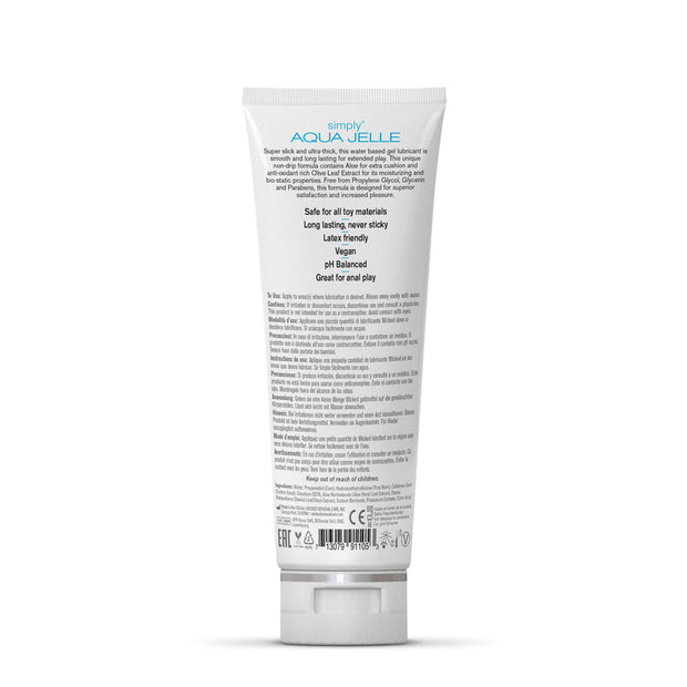 Wicked Simply Aqua Jelle Water Based Lubricant 4 oz. - Headshop.com