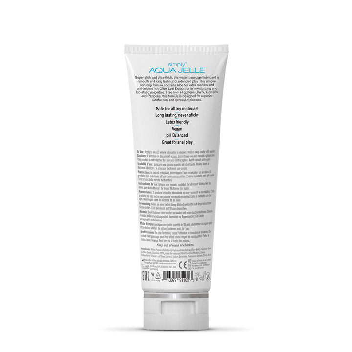 Wicked Simply Aqua Jelle Water Based Lubricant 4 oz. - Headshop.com